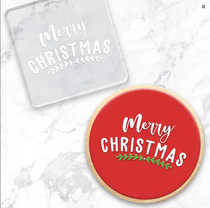 Christmas Themed Debosser Fondant Cookie Impression Santa Wreath Reindeer
