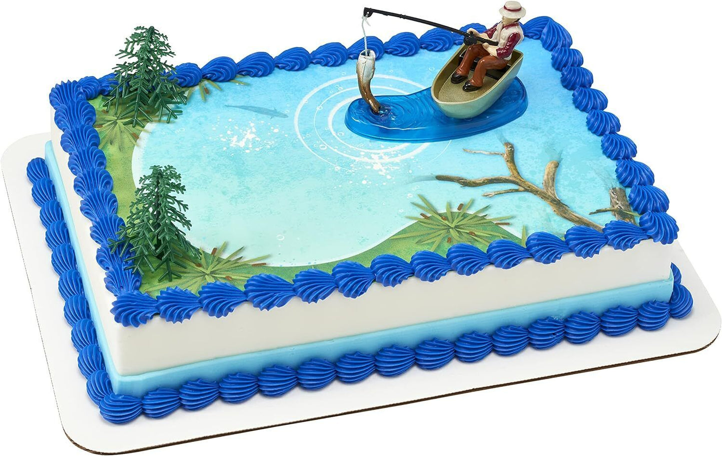 Fisherman Plastic Cake Topper Set